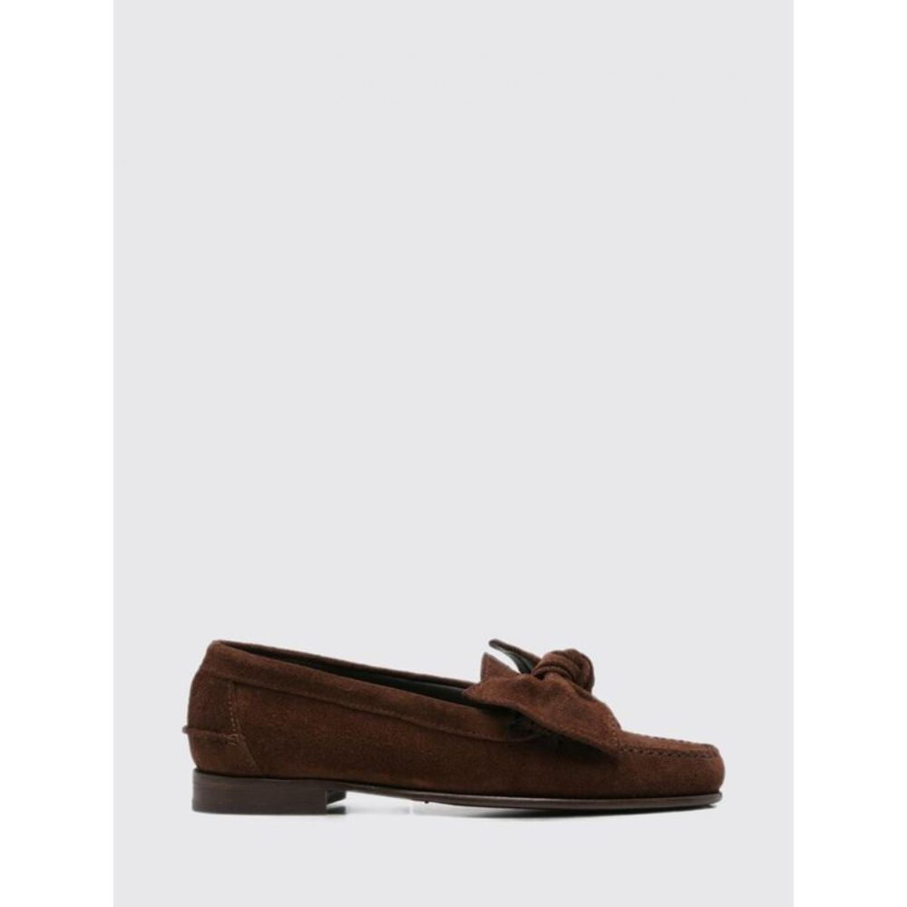 Hereu Women Corbati Penny Loafers Hereu In Suede With Decorative Bow